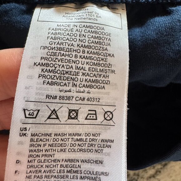 Adidas men's navy essential 100% cotton logo joggers size medium - Picture 11 of 12